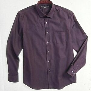 Nordstrom Big Boy Report Collection Burgundy Diamond Pattern Size 20 Dress Shirt